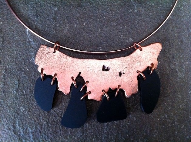 Necklace - Copper with Black Islands