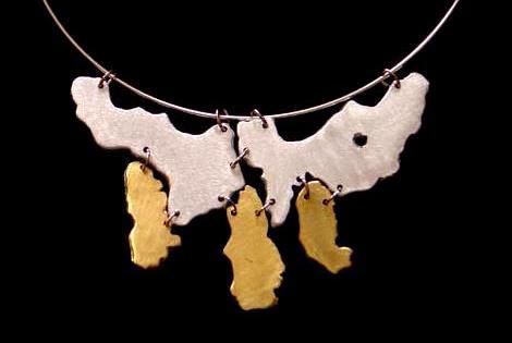 Necklace - Aluminum & Brass Islands